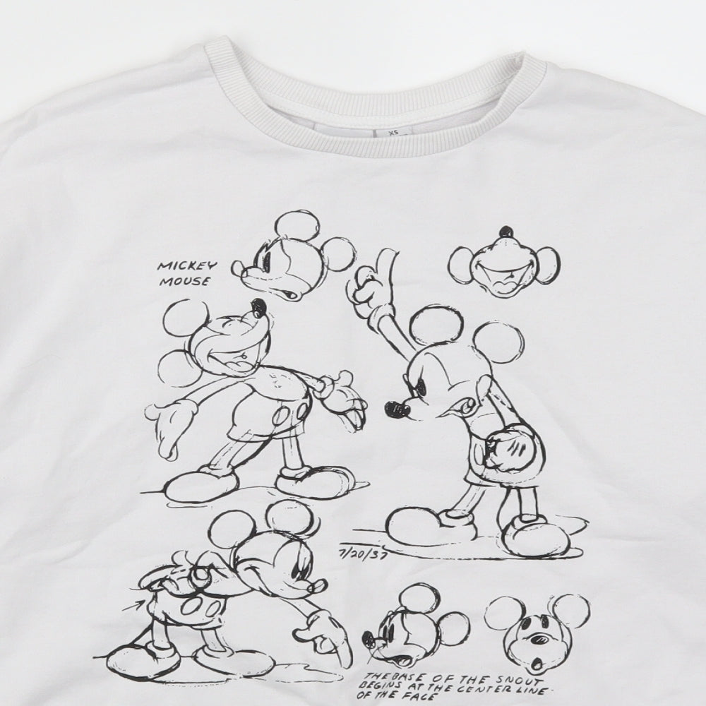 Primark Womens White   Pullover Sweatshirt Size 6  - Mickey Mouse
