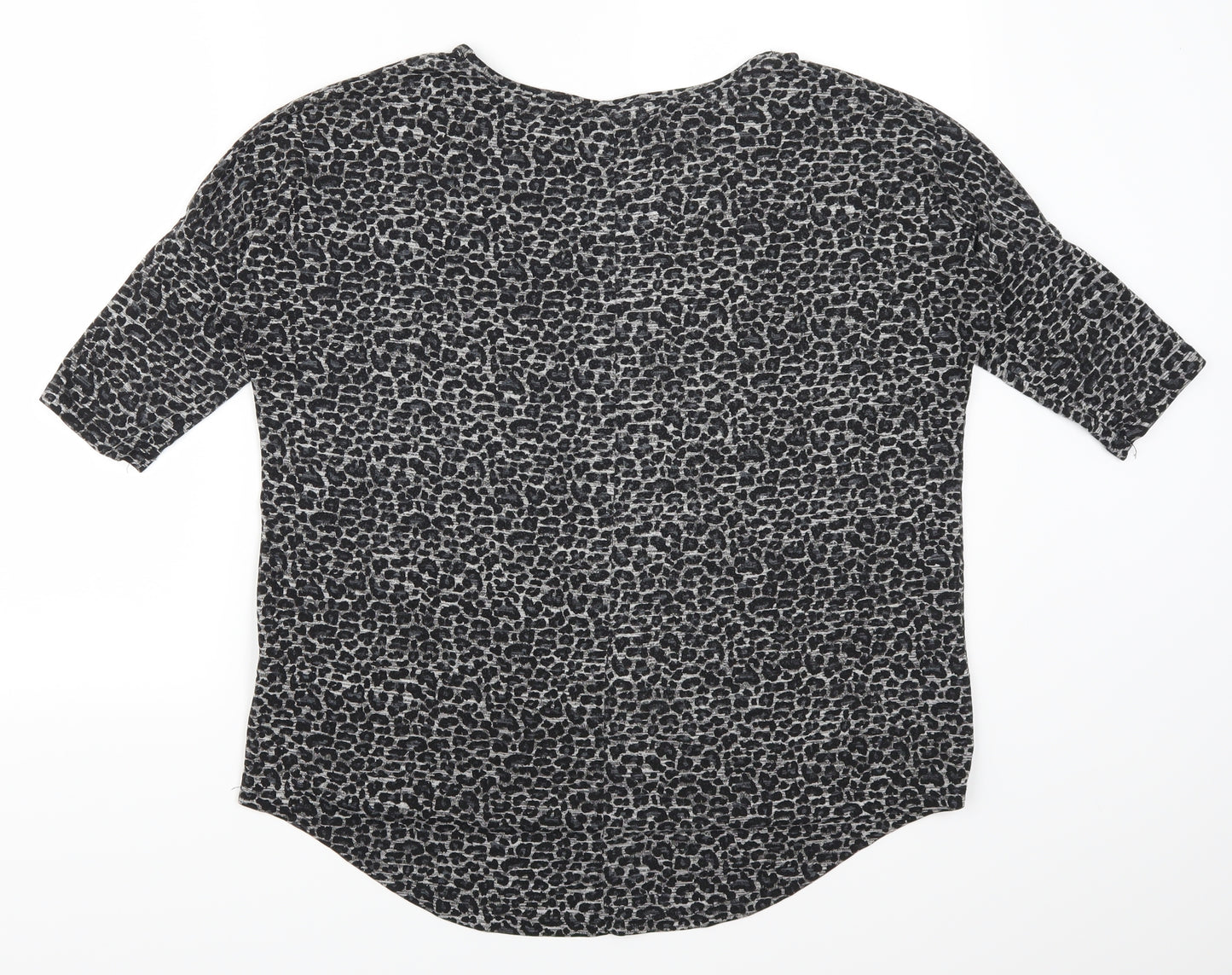 Select Womens Grey Animal Print  Basic T-Shirt Size 8