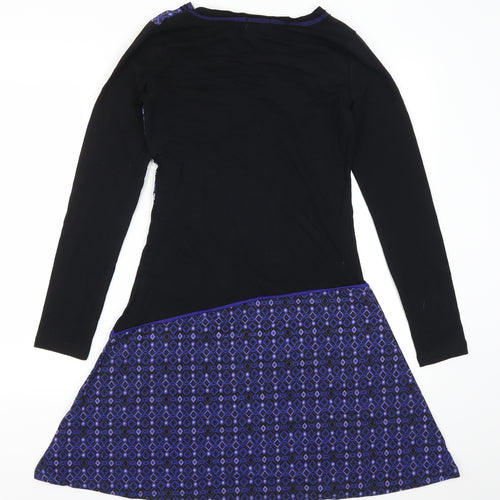 Kaewa Womens Purple Geometric  A-Line  Size S