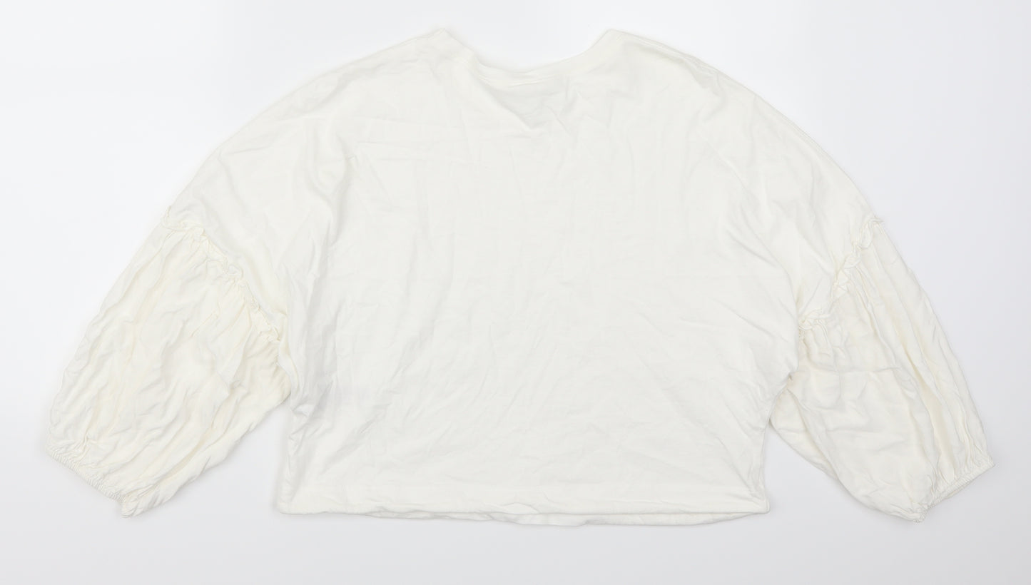 Primark Womens White   Pullover Sweatshirt Size 10