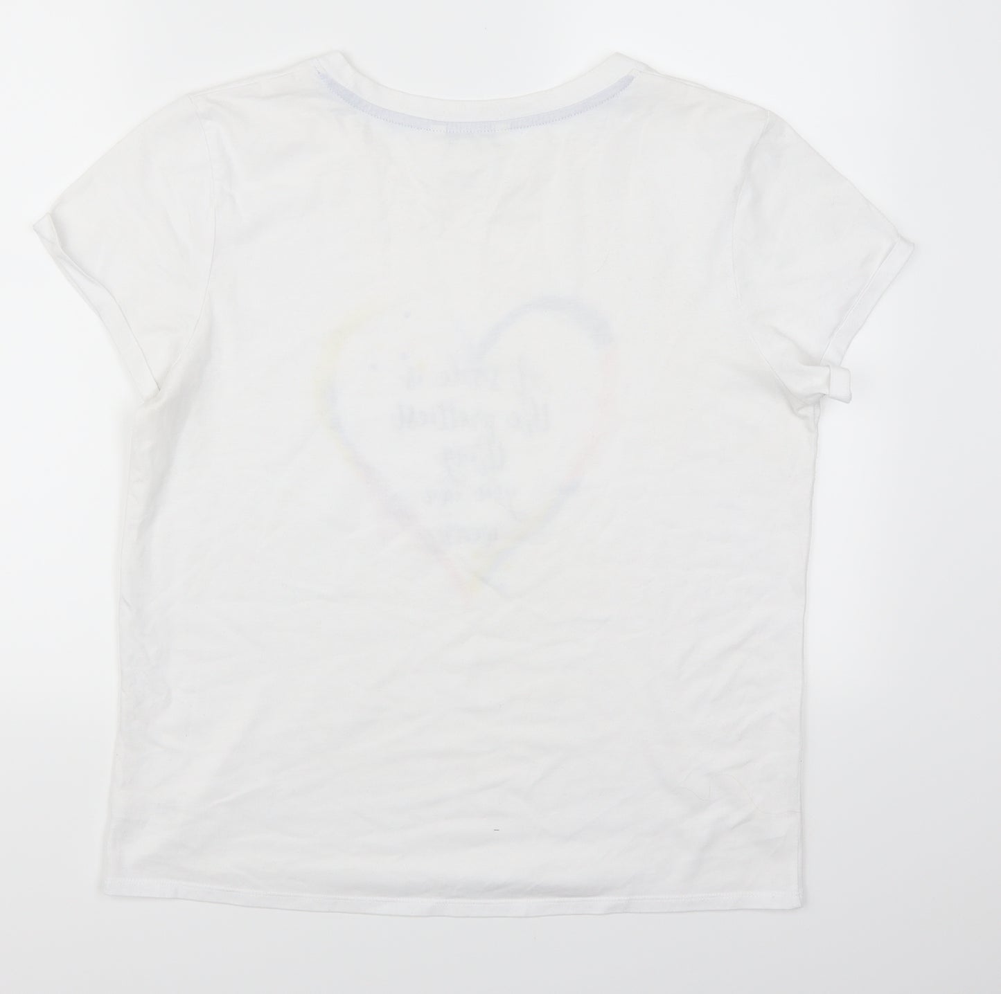 George Womens White   Basic T-Shirt Size 16  - A Smile Is The Prettiest Thing You Can Wear