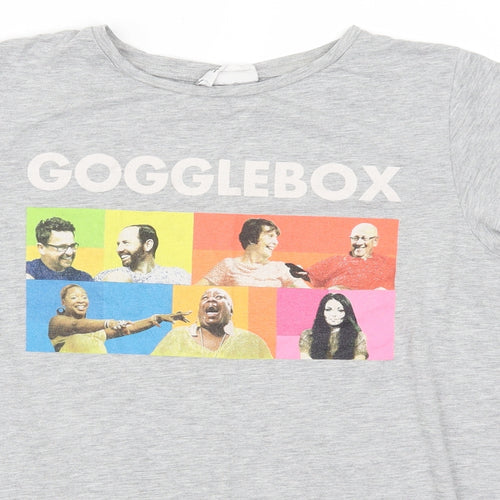 Gogglebox Womens Grey   Basic T-Shirt Size 12  - Gogglebox