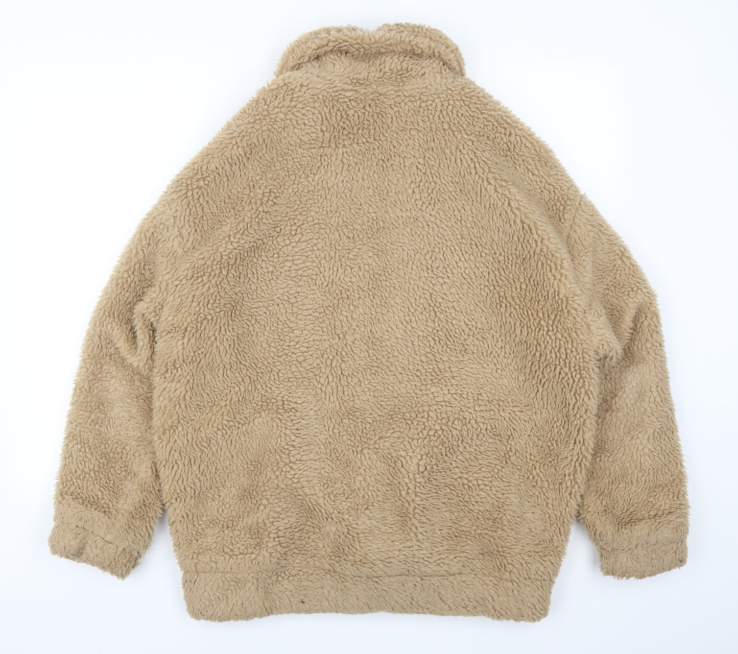 New Look Womens Beige  Fleece Overcoat Coat Size 8