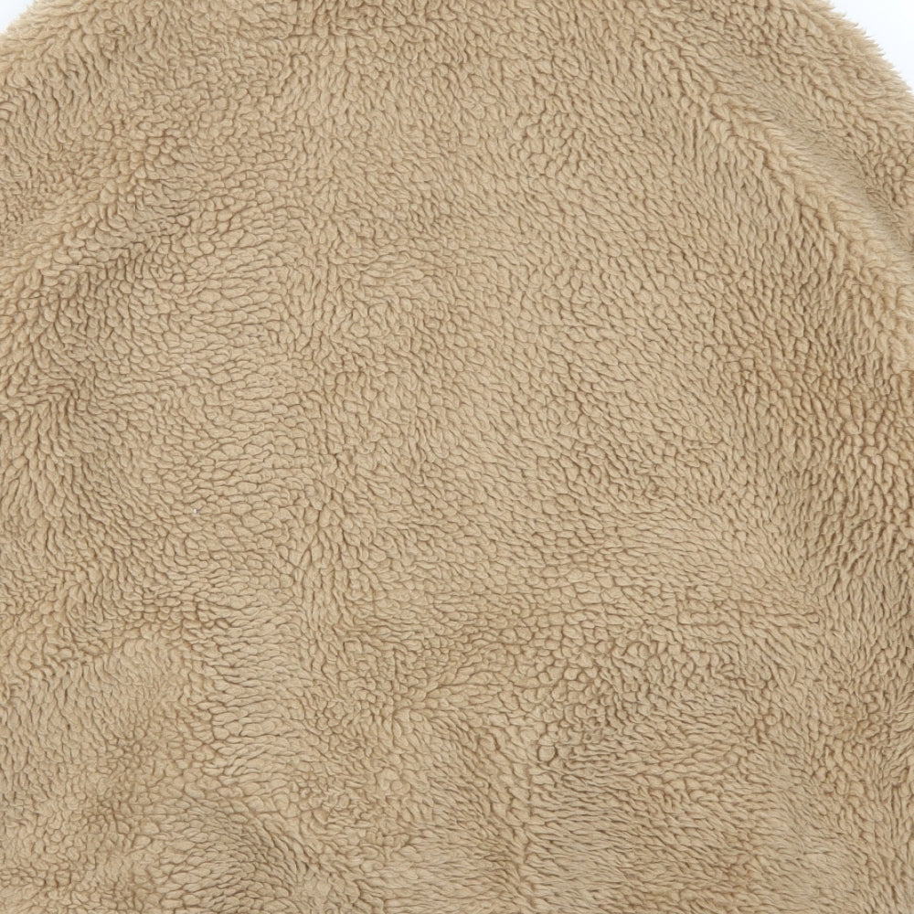 New Look Womens Beige  Fleece Overcoat Coat Size 8