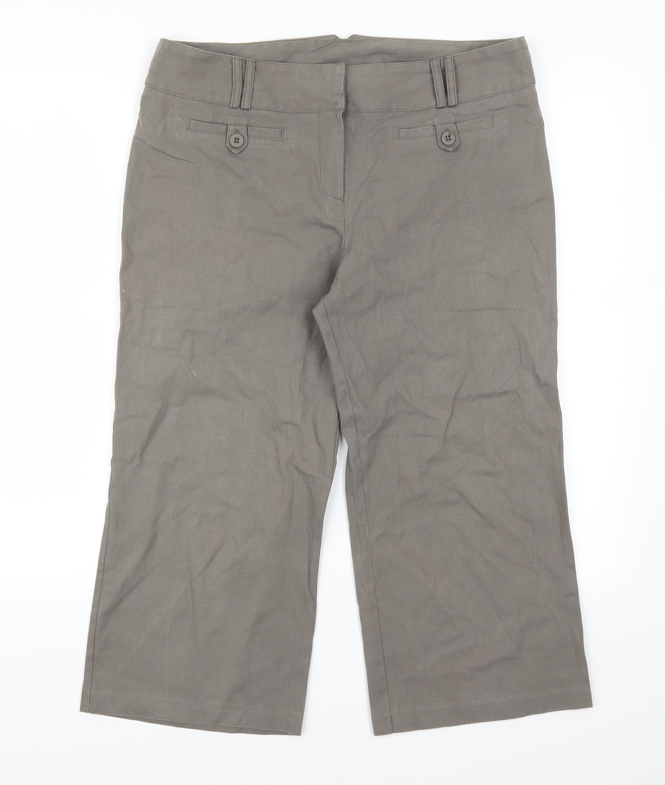 Dorothy Perkins Womens Grey   Cropped Trousers Size 14 L20 in