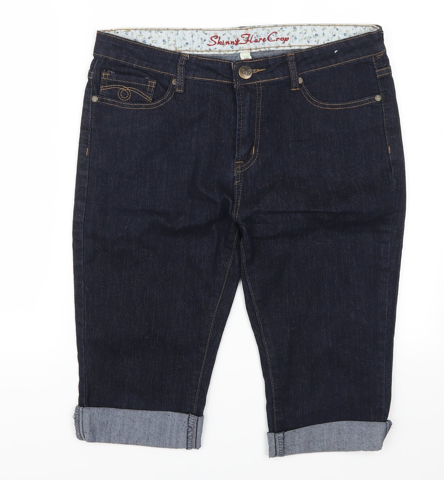 Denim Co Womens Blue  Denim Cropped Jeans Size 14
