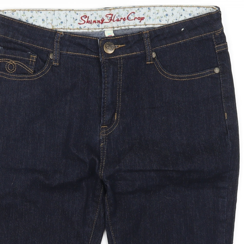 Denim Co Womens Blue  Denim Cropped Jeans Size 14