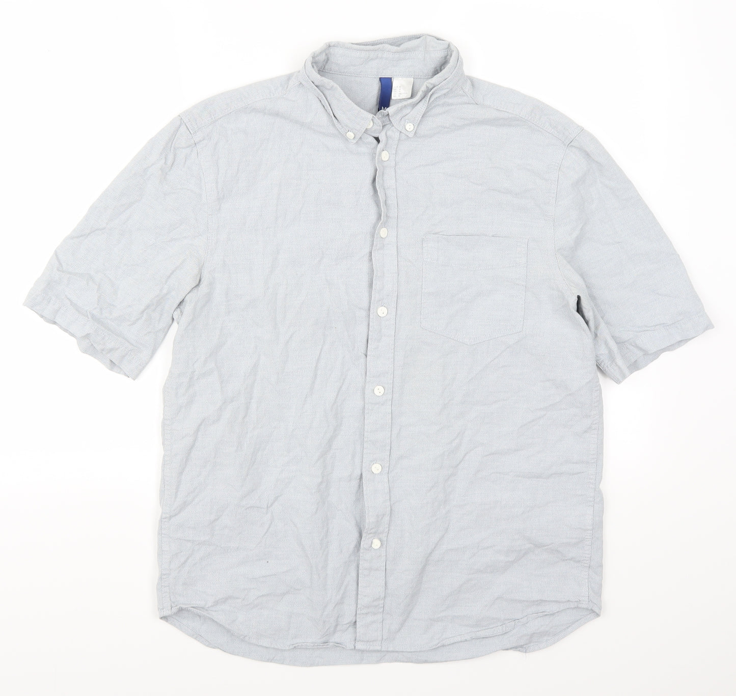 H&M Mens Grey    Button-Up Size M