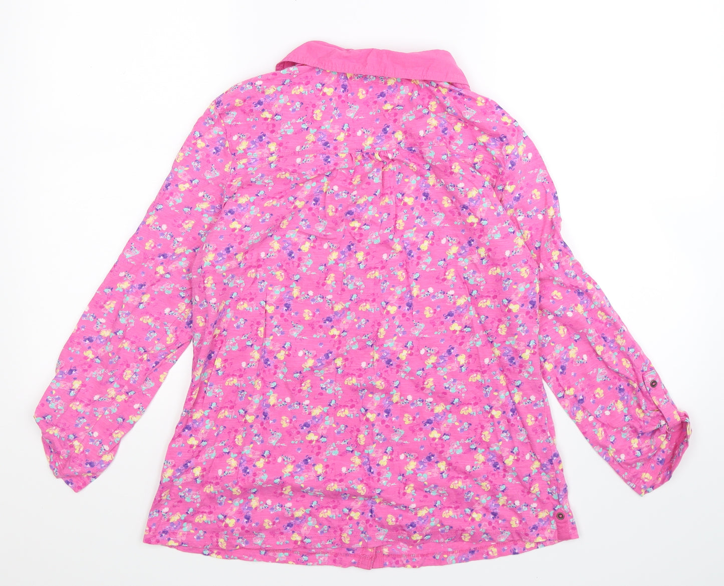 TU Womens Pink Floral  Basic Button-Up Size 12