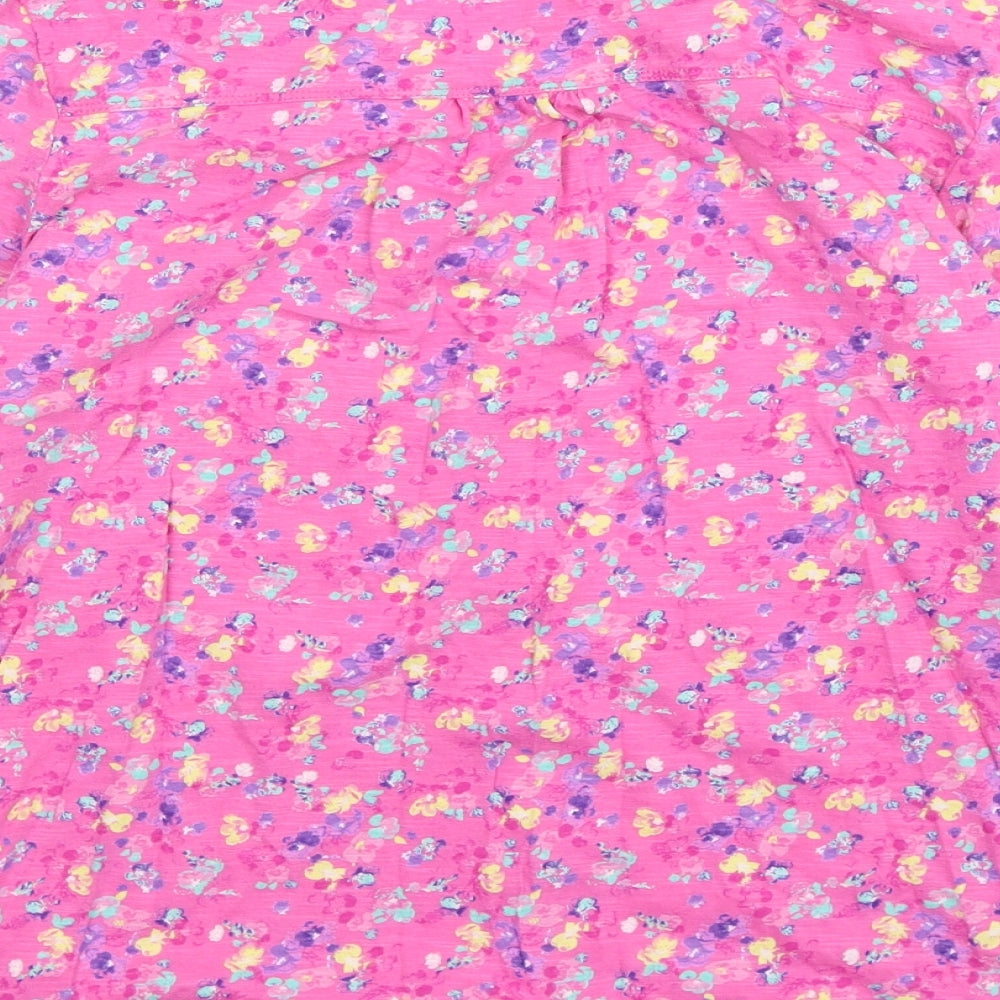 TU Womens Pink Floral  Basic Button-Up Size 12