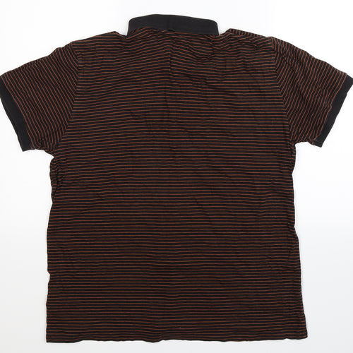 Ben Sherman Mens Black Striped   Polo Size XL