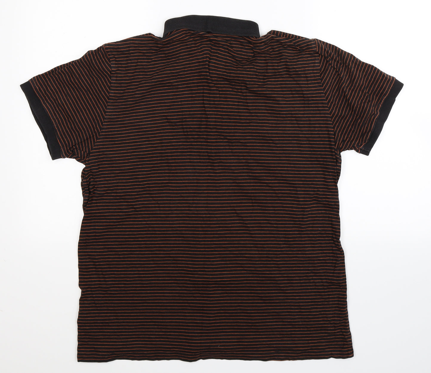 Ben Sherman Mens Black Striped   Polo Size XL