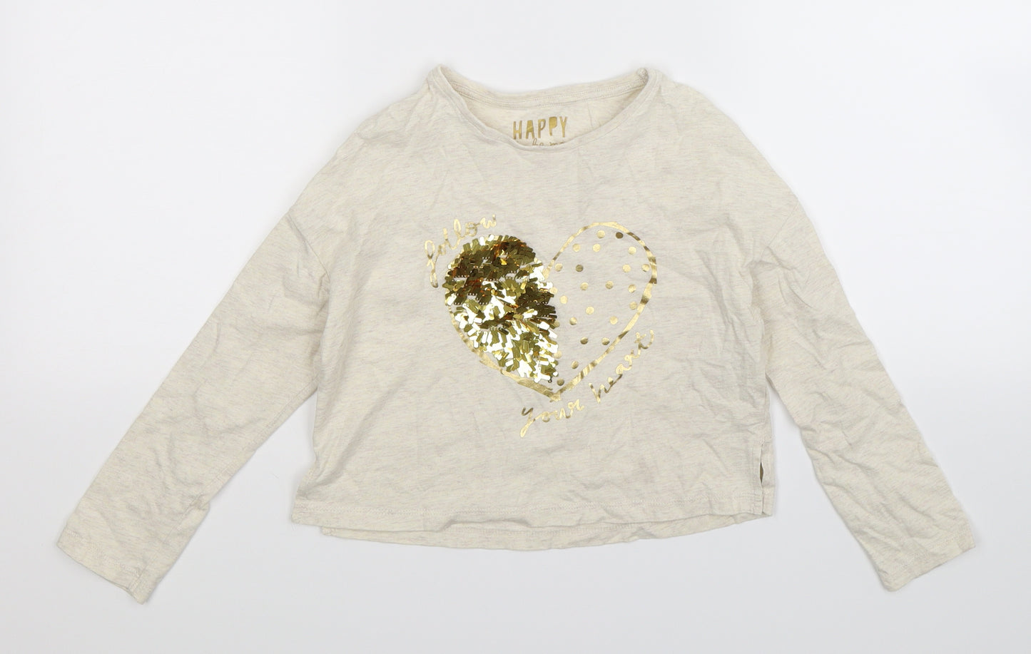 F&F Girls Beige   Basic T-Shirt Size 6-7 Years