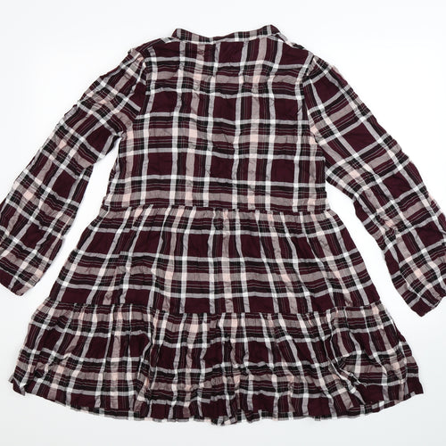 George Womens Brown Check  Shirt Dress  Size 10