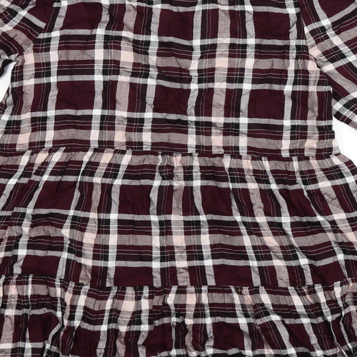 George Womens Brown Check  Shirt Dress  Size 10