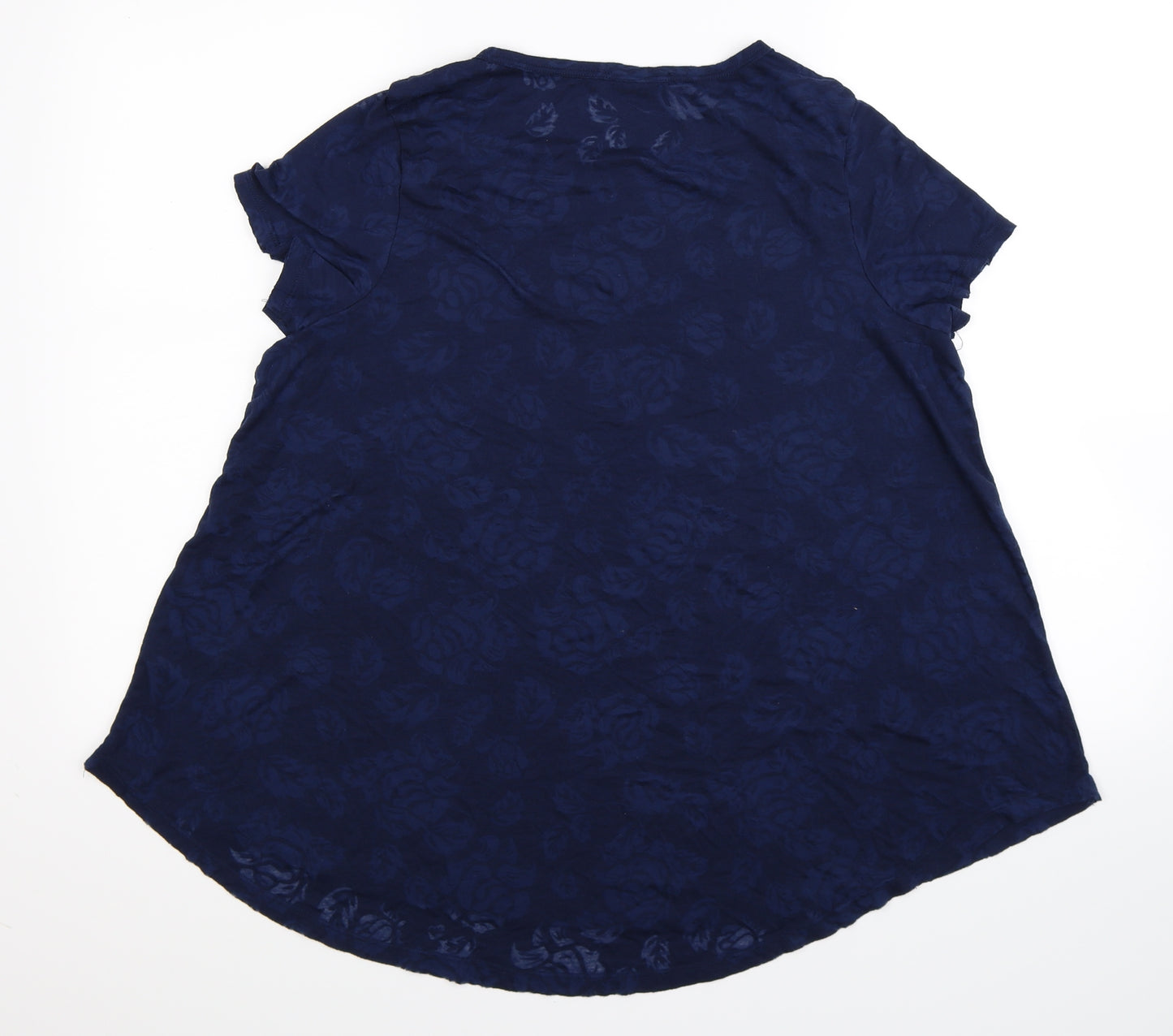 George Womens Blue Floral  Basic T-Shirt Size 16
