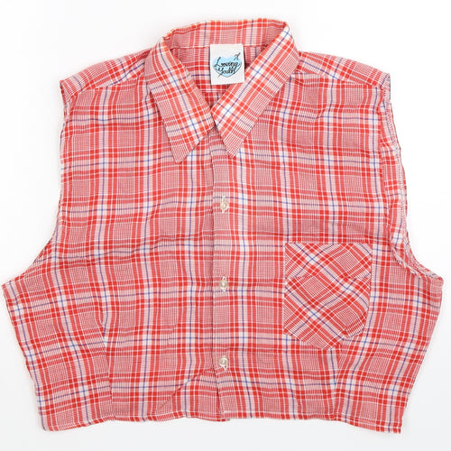 Loving youth Girls Red Check  Basic Button-Up Size L