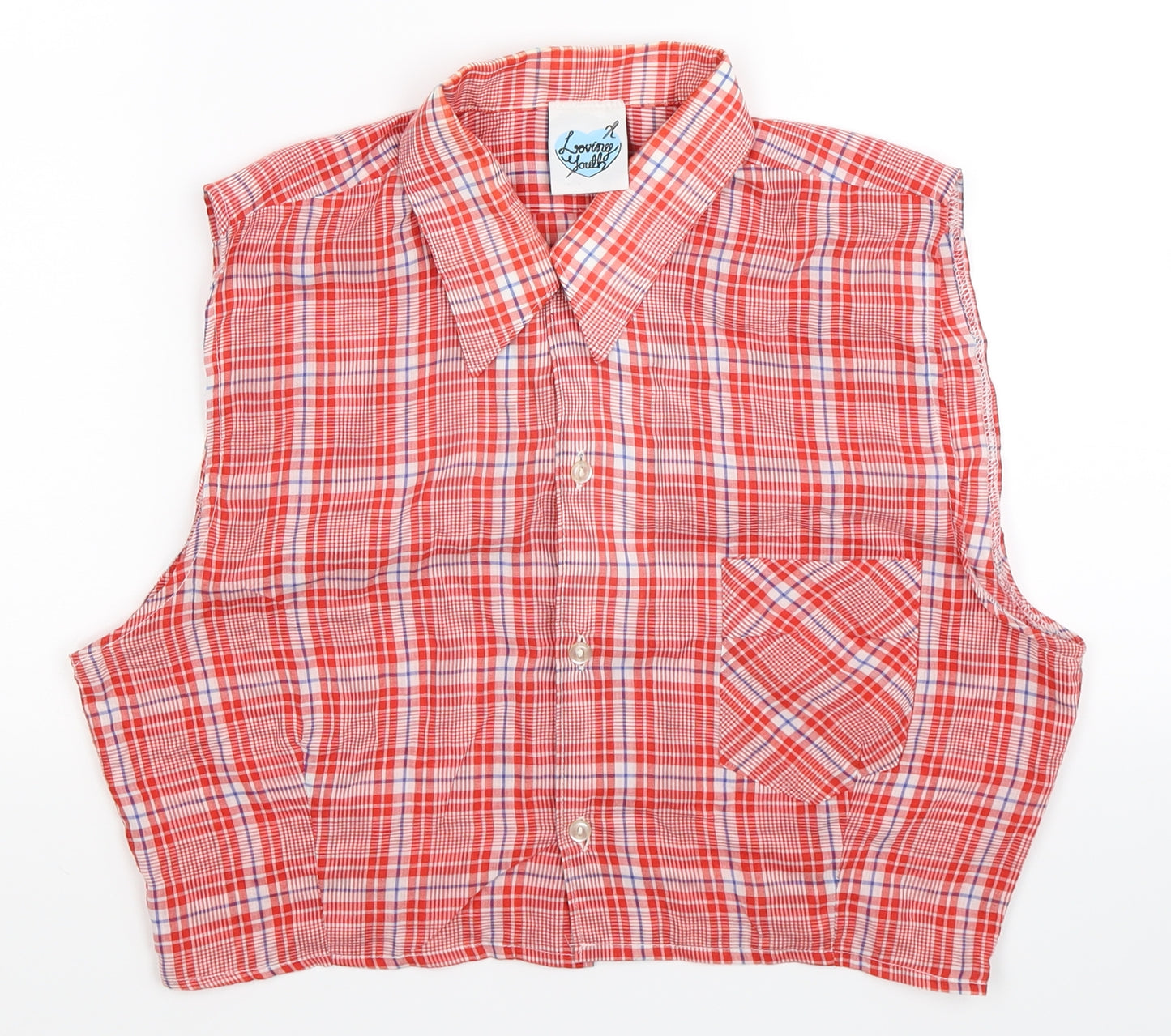 Loving youth Girls Red Check  Basic Button-Up Size L