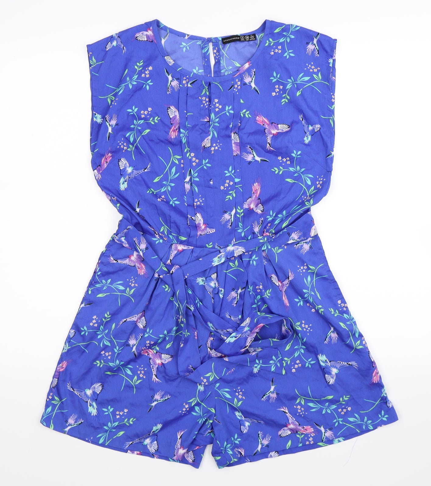 Atmosphere Womens Blue Floral  Playsuit One-Piece Size 8 L4 in