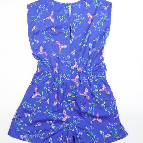 Atmosphere Womens Blue Floral  Playsuit One-Piece Size 8 L4 in