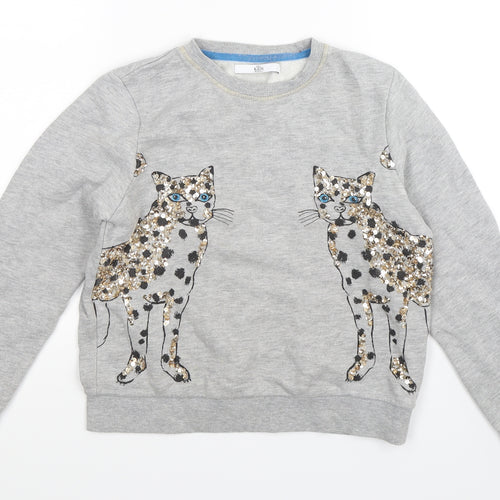 Marks and Spencer Girls Grey   Pullover Sweatshirt Size 10-11 Years