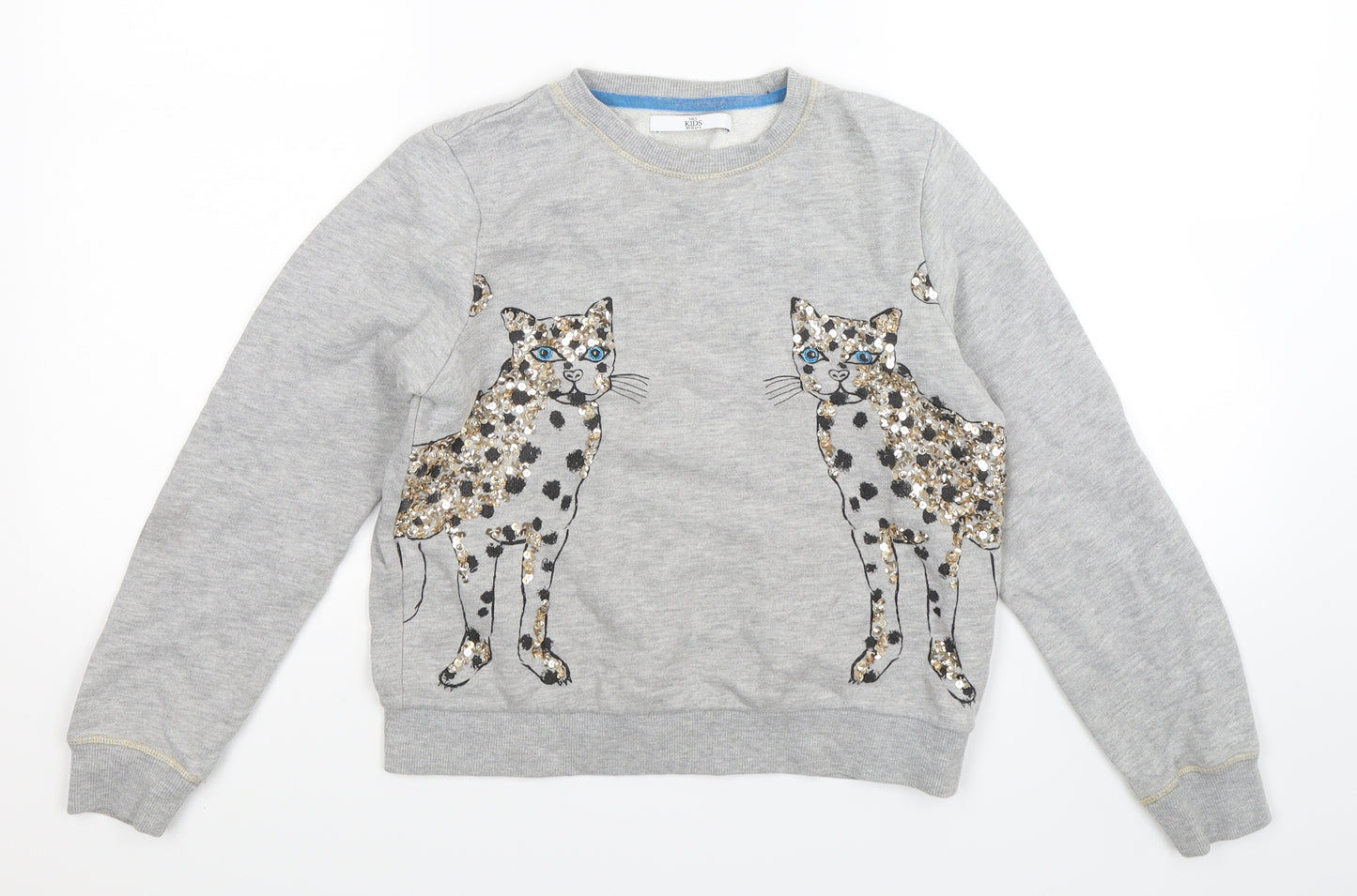Marks and Spencer Girls Grey   Pullover Sweatshirt Size 10-11 Years