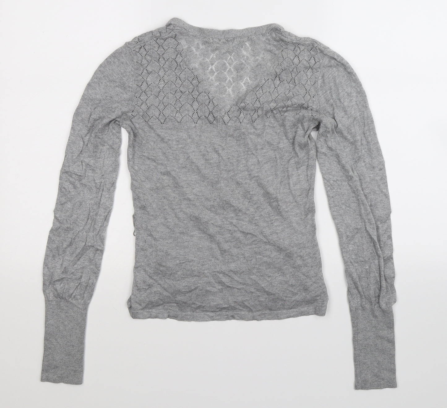 H&M Womens Grey  Knit Cardigan Jumper Size S