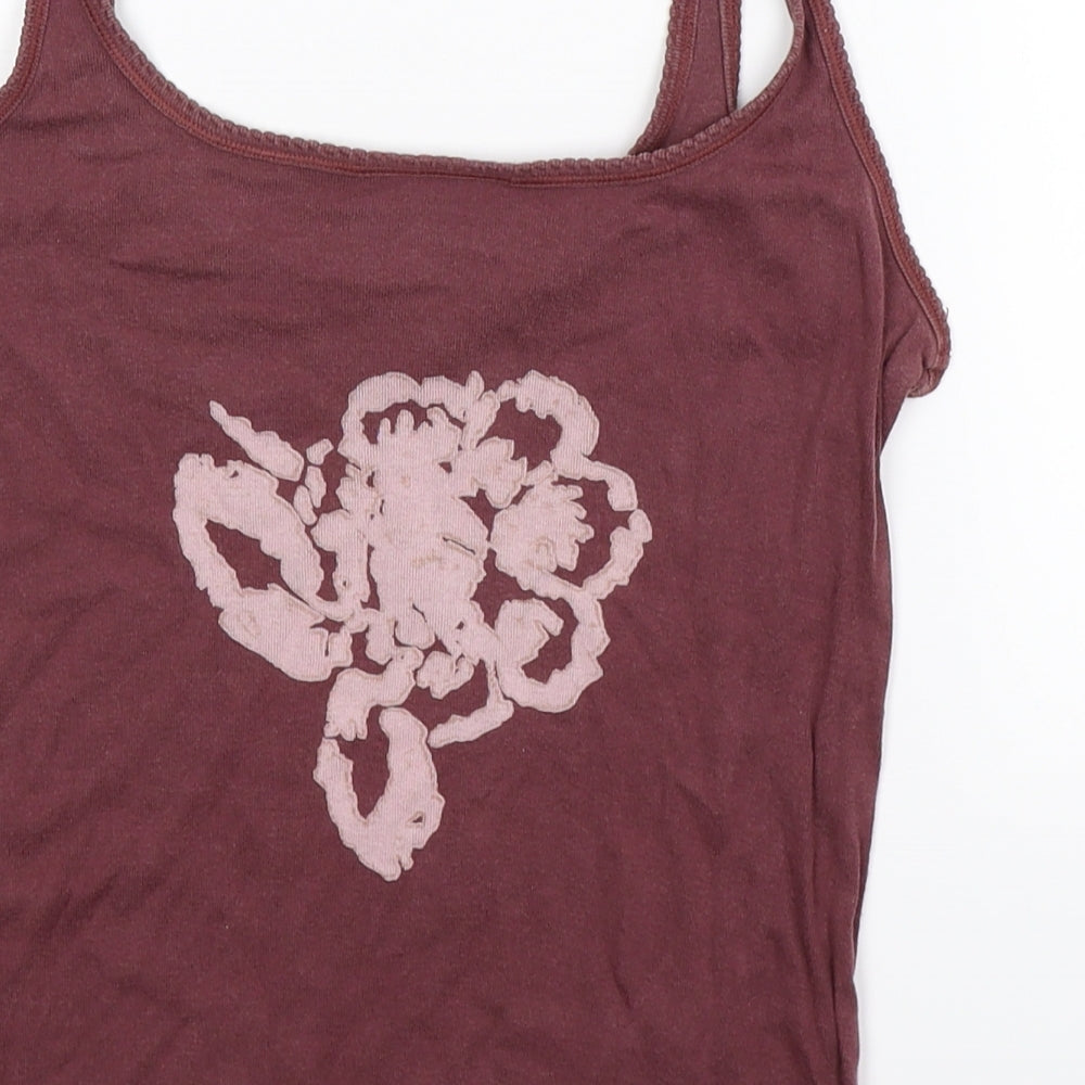 Principles Womens Brown Floral  Basic Tank Size 12