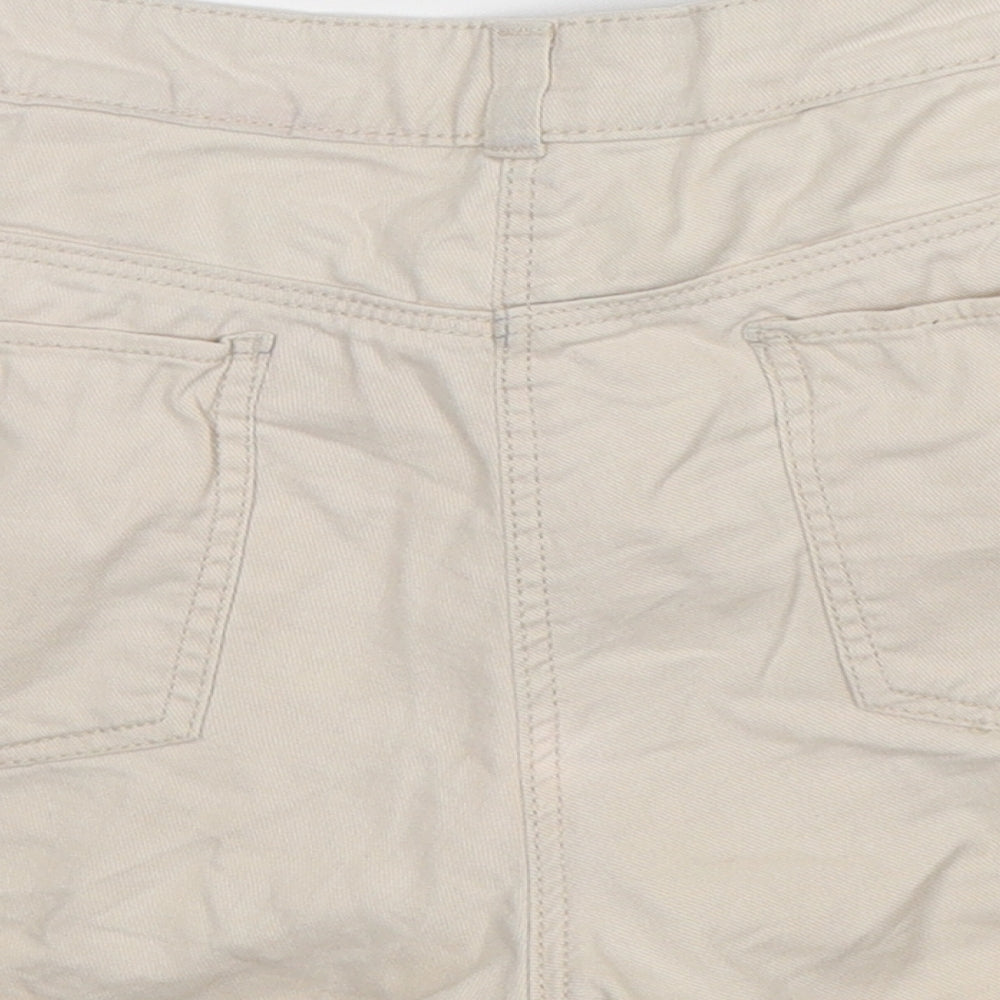 H&M Womens Beige  Denim Hot Pants Shorts Size 12
