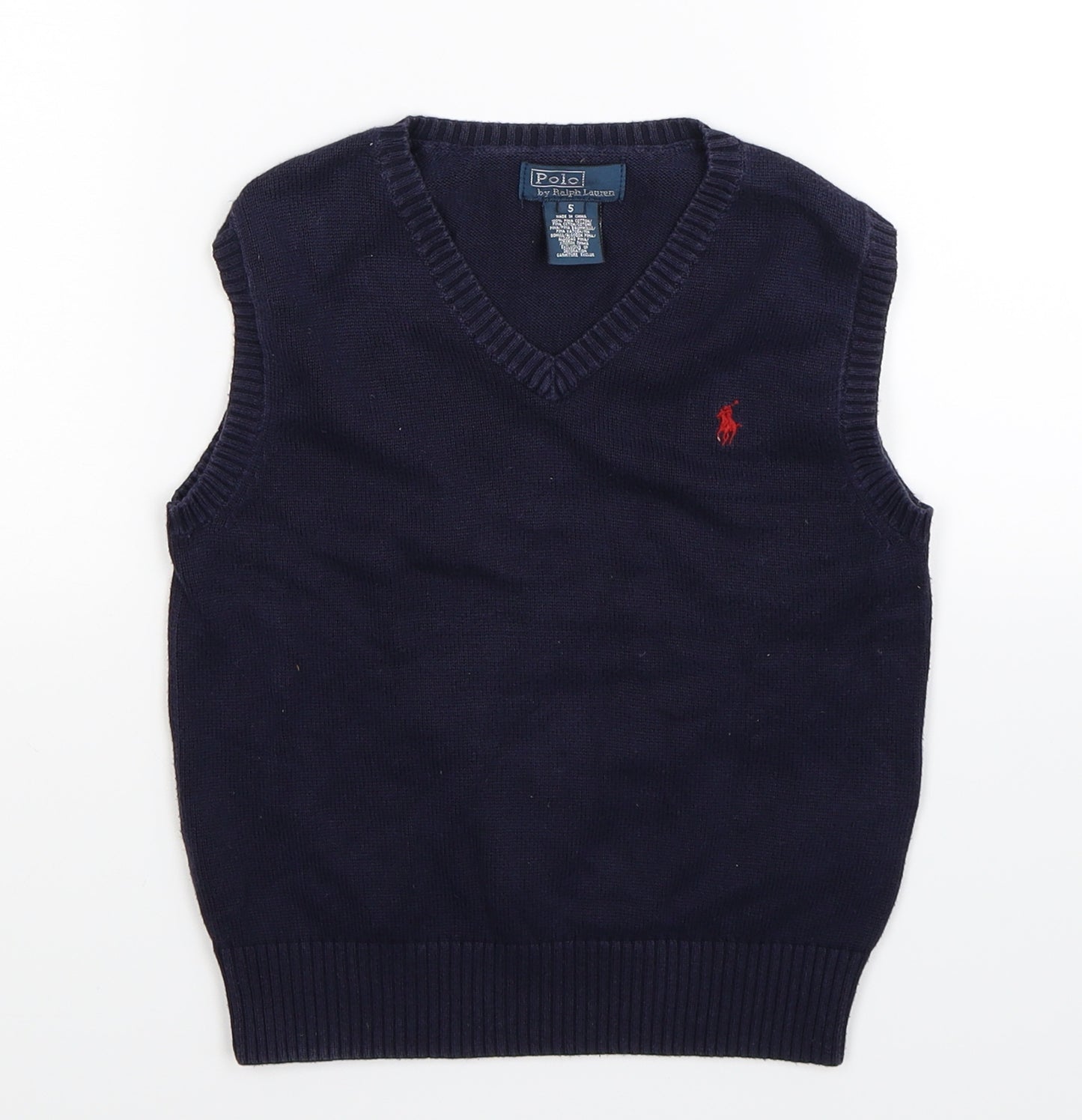 Polo Ralph Lauren Boys Blue  Knit Pullover Jumper Size 5 Years