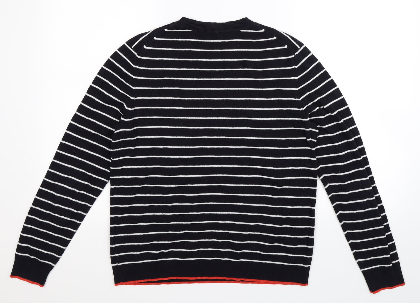 Whistles Womens Blue Striped Knit Pullover Jumper Size 14