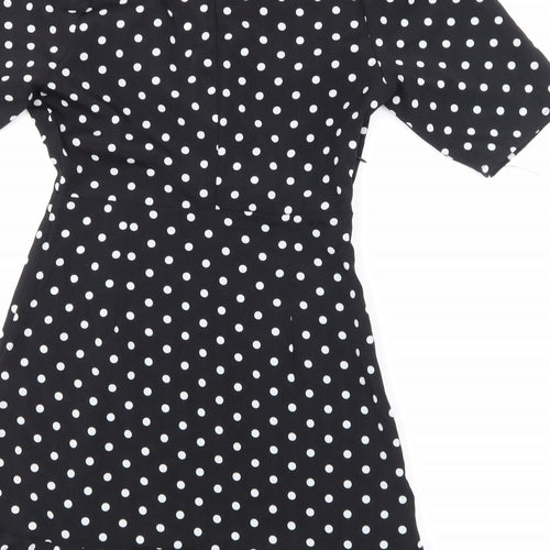 Pretty Little Thing Womens Black Polka Dot  A-Line  Size 2