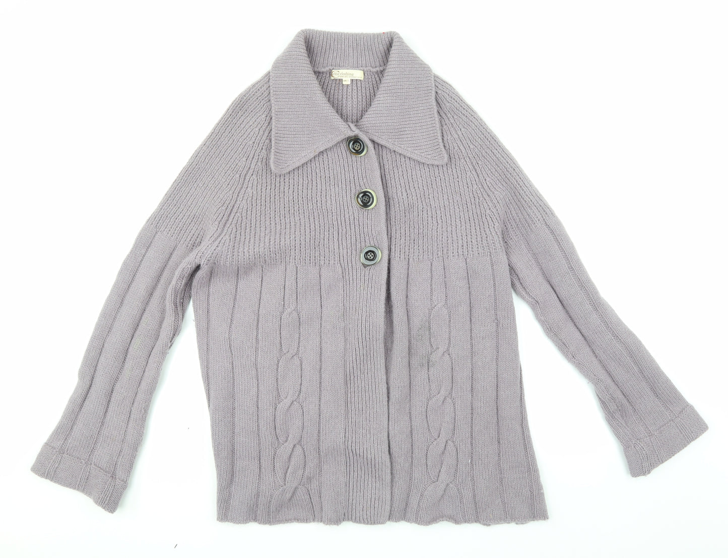 Eltic Clothing Womens Purple  Knit Cardigan Jumper Size L
