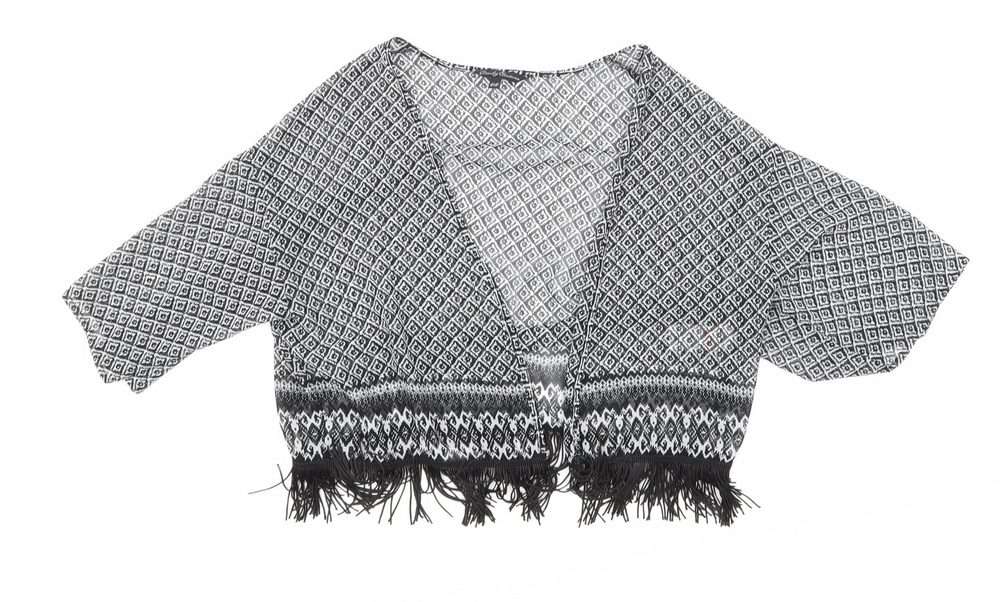 Candy Couture Girls Black Geometric  Basic Blouse Size 10-11 Years
