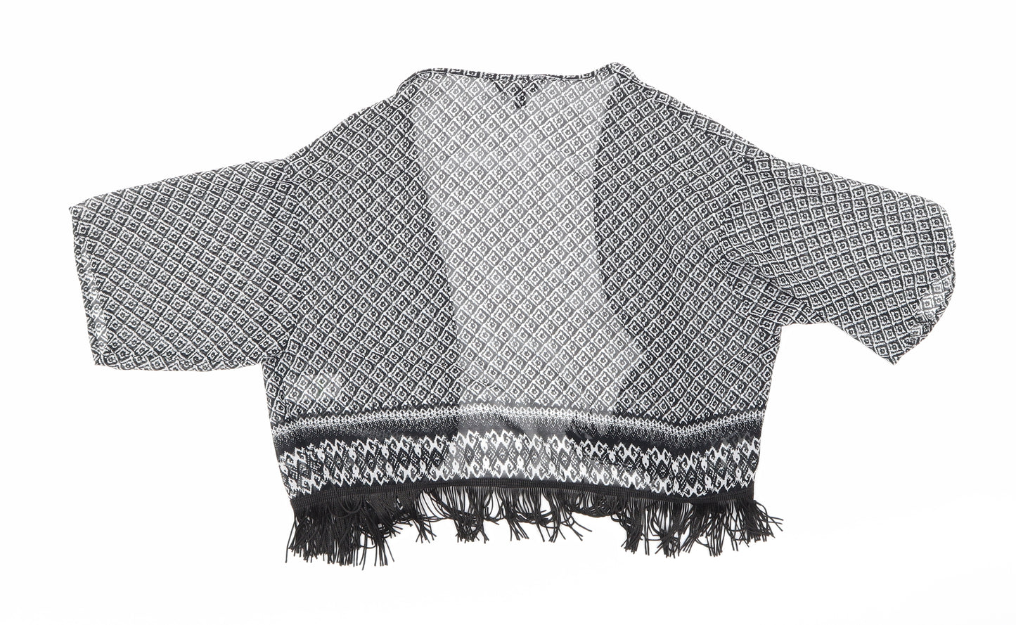 Candy Couture Girls Black Geometric  Basic Blouse Size 10-11 Years