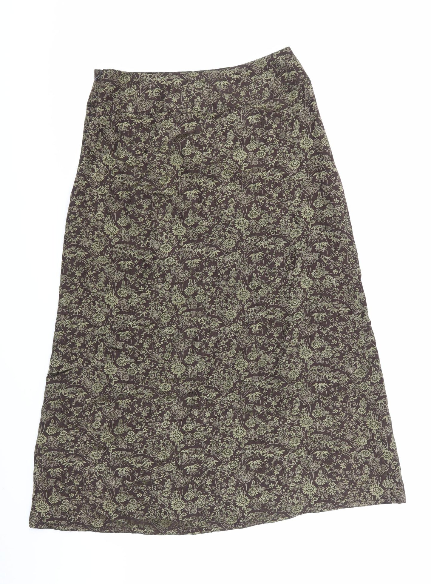 Monsoon Womens Brown Floral  A-Line Skirt Size 8