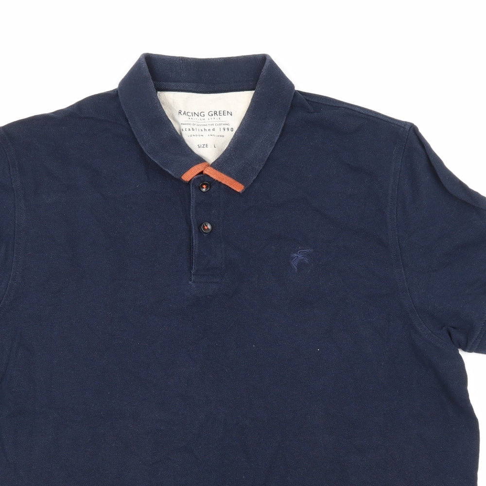 Racing Green Mens Blue    Polo Size L