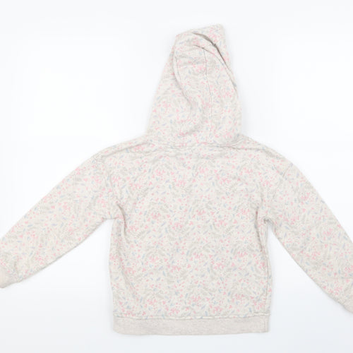 Primark Girls Grey Floral  Pullover Hoodie Size 7-8 Years