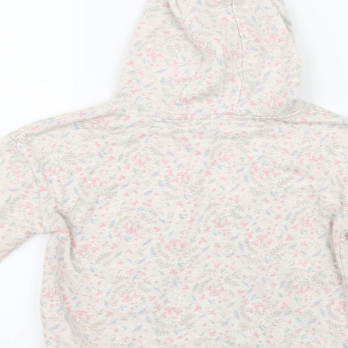 Primark Girls Grey Floral  Pullover Hoodie Size 7-8 Years