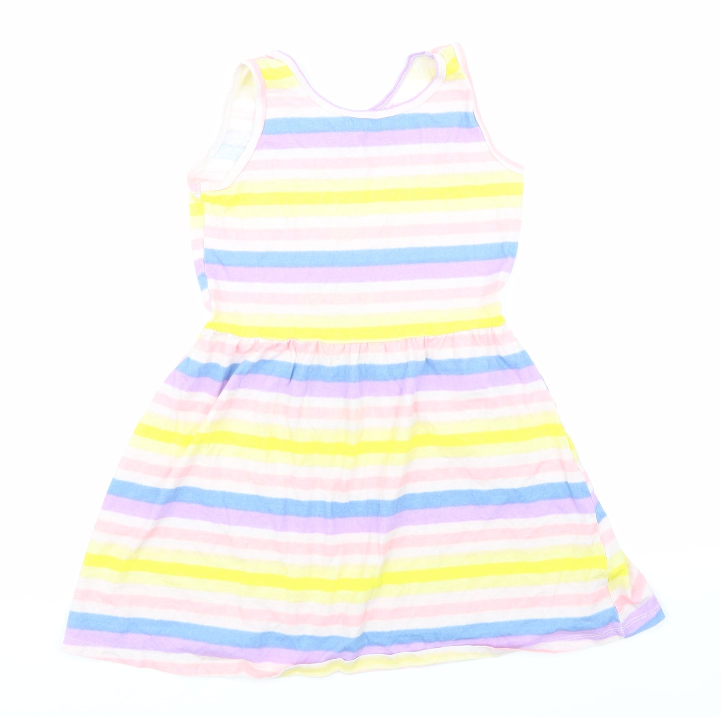 Pep&CO Girls Multicoloured Striped  Skater Dress  Size 9-10 Years