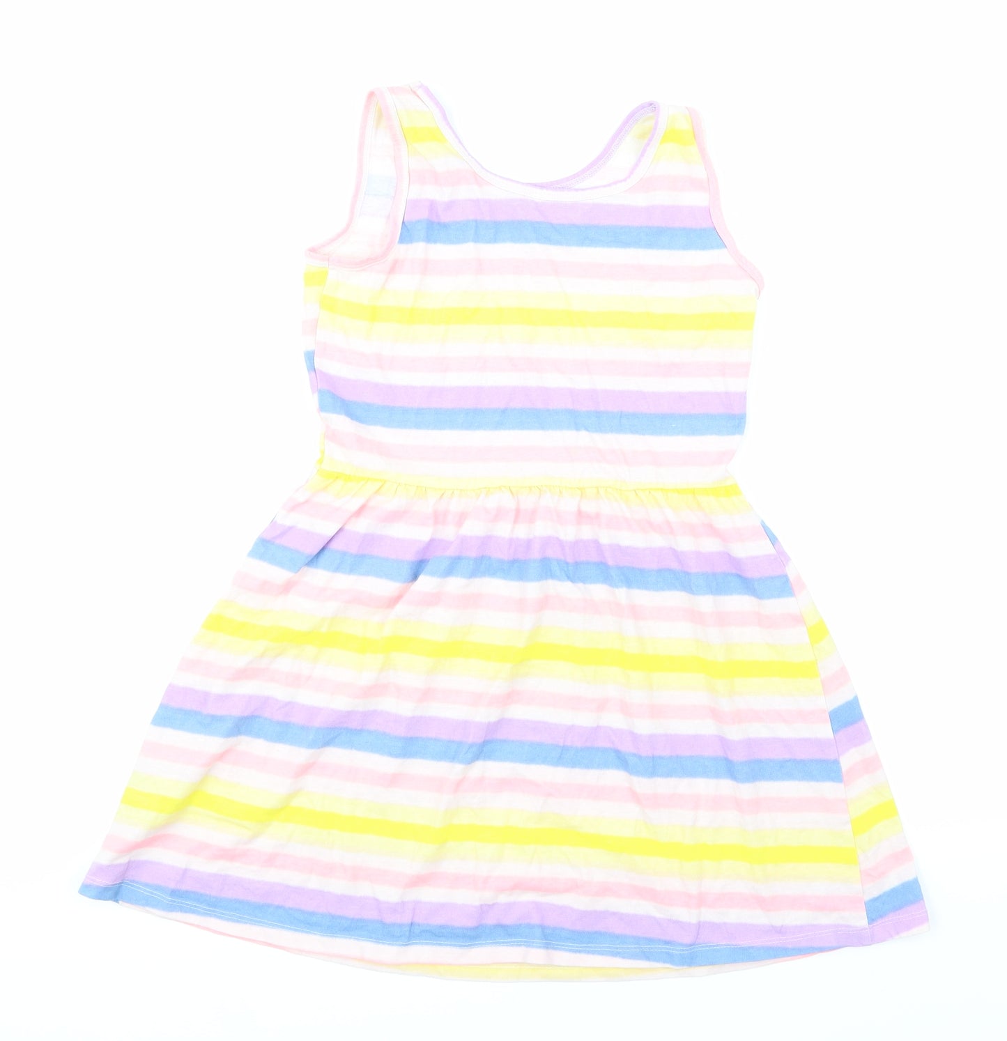 Pep&CO Girls Multicoloured Striped  Skater Dress  Size 9-10 Years