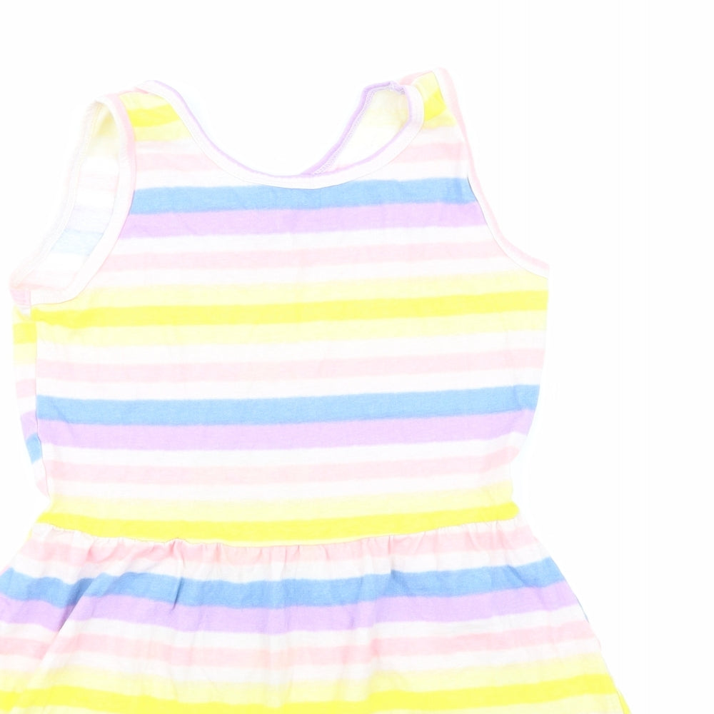 Pep&CO Girls Multicoloured Striped  Skater Dress  Size 9-10 Years