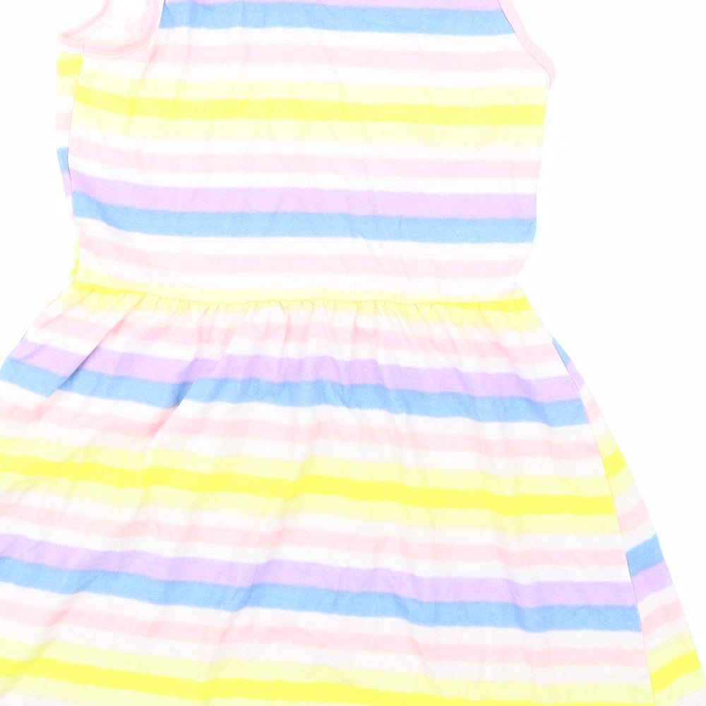 Pep&CO Girls Multicoloured Striped  Skater Dress  Size 9-10 Years