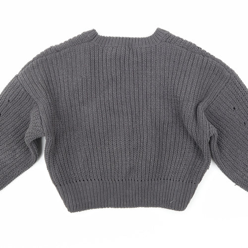 New Look Womens Grey  Knit Pullover Jumper Size M