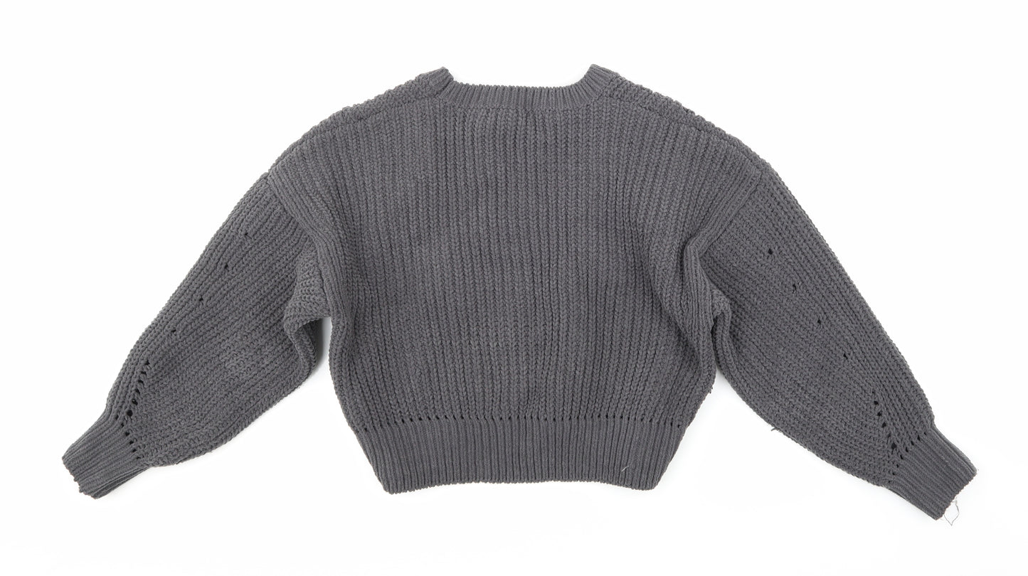 New Look Womens Grey  Knit Pullover Jumper Size M