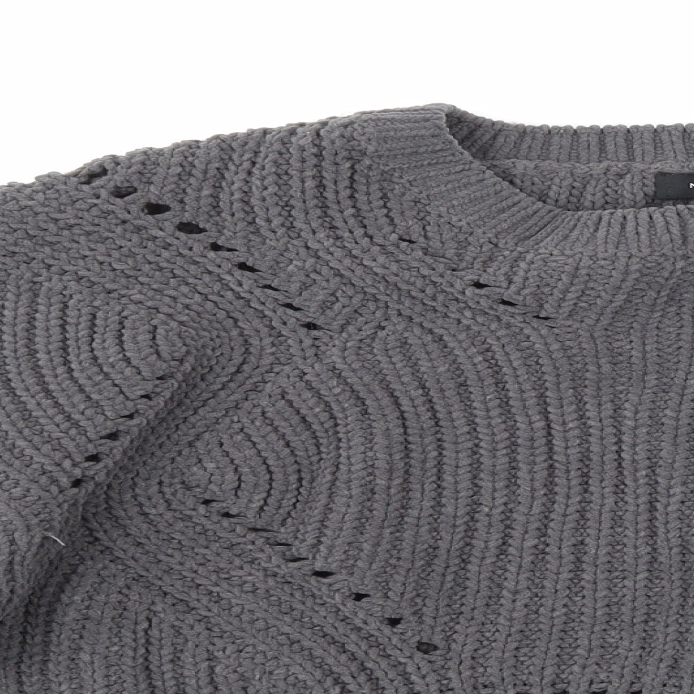 New Look Womens Grey  Knit Pullover Jumper Size M