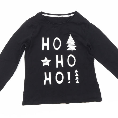 George Girls Black   Basic T-Shirt Size 9-10 Years