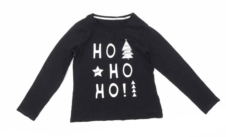 George Girls Black   Basic T-Shirt Size 9-10 Years