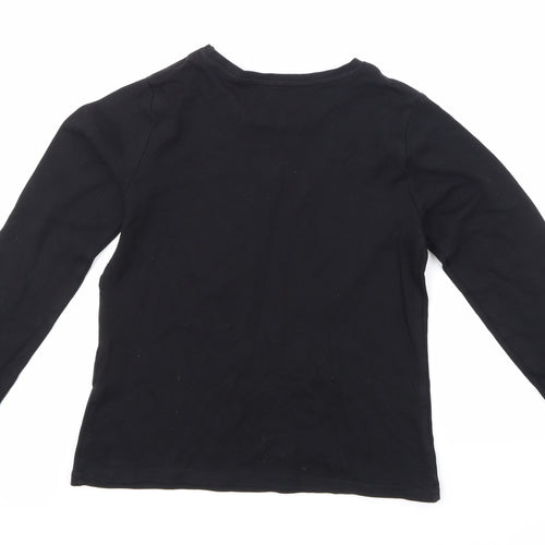 George Girls Black   Basic T-Shirt Size 9-10 Years