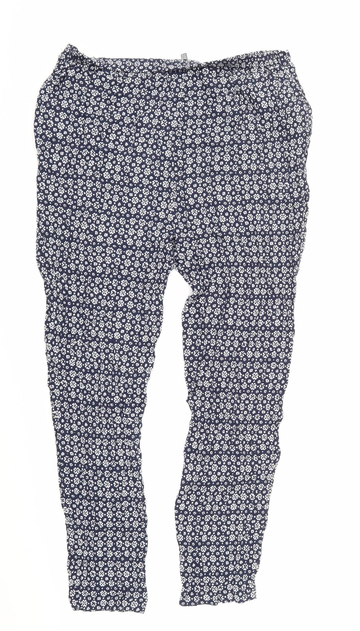 Laura Ashley Womens Blue Geometric  Trousers  Size 16 L26 in
